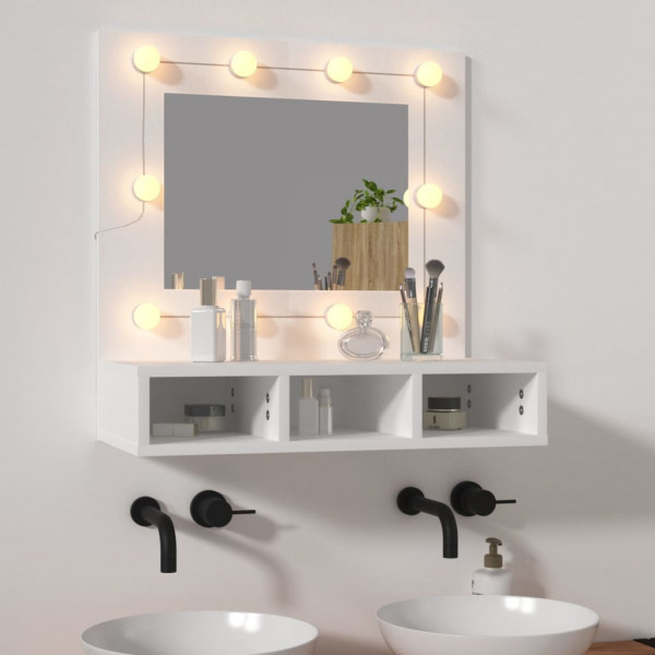 Mueble con espejo y LED blanco 60x31.5x62 cm M 2