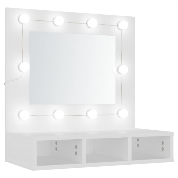 Armário espelhado com luzes LED 60x31.5x62 cm branco M 3