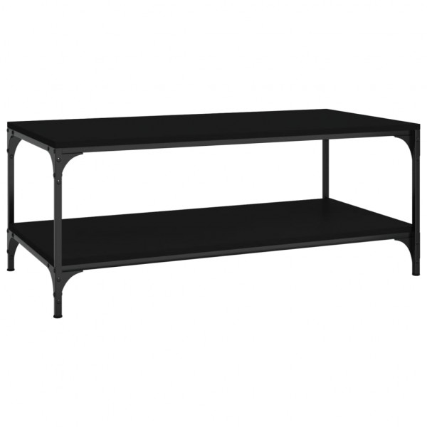Mesa de centro de madera contrachapada negro 100x50x40 cm M 2