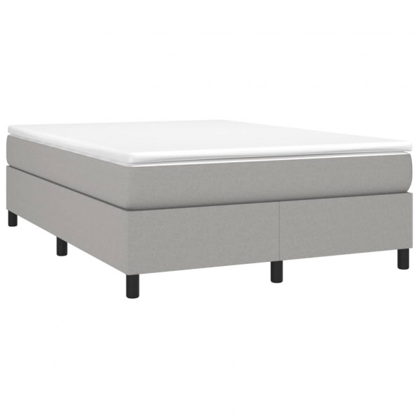 Cama box spring con colchón tela gris claro 140x200 cm M 3