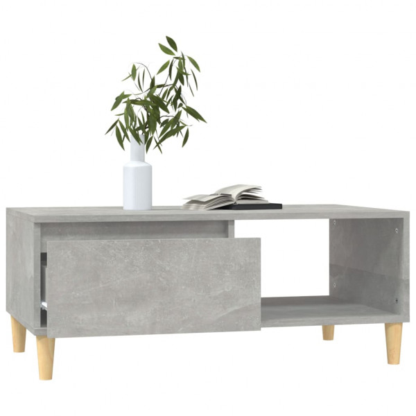 Mesa de centro madera contrachapada gris hormigón 90x50x36.5 cm M 4