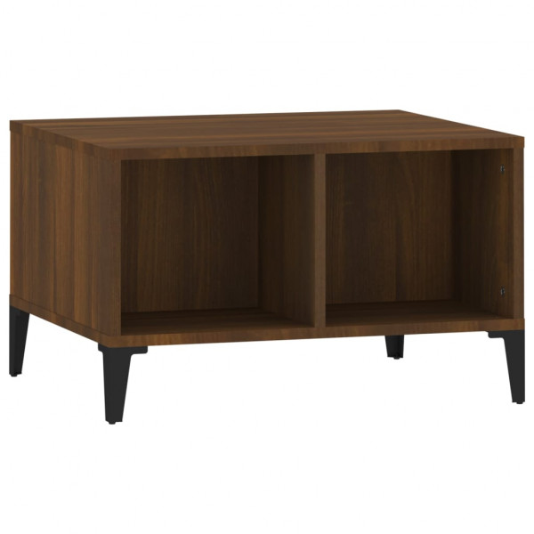 Mesa de centro madera contrachapada marrón roble 60x50x36.5 cm M 2