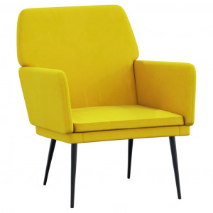 Sillón de terciopelo amarillo 62x79x79 cm H