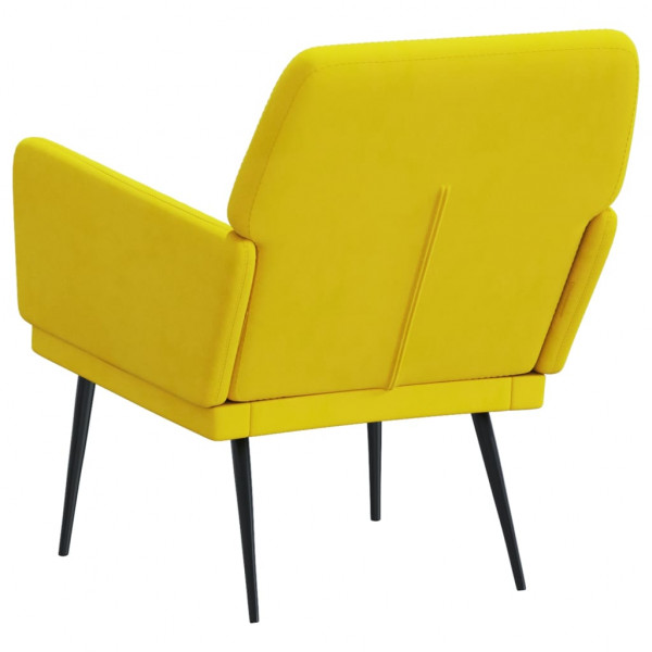 Sillón de terciopelo amarillo 62x79x79 cm M 5
