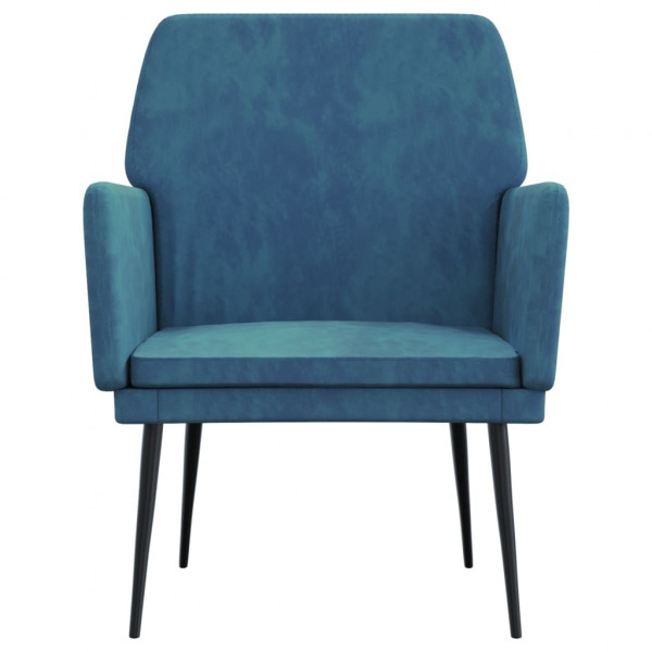 Sillón de terciopelo azul 62x79x79 cm M 3