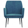 Sillón de terciopelo azul 62x79x79 cm 3