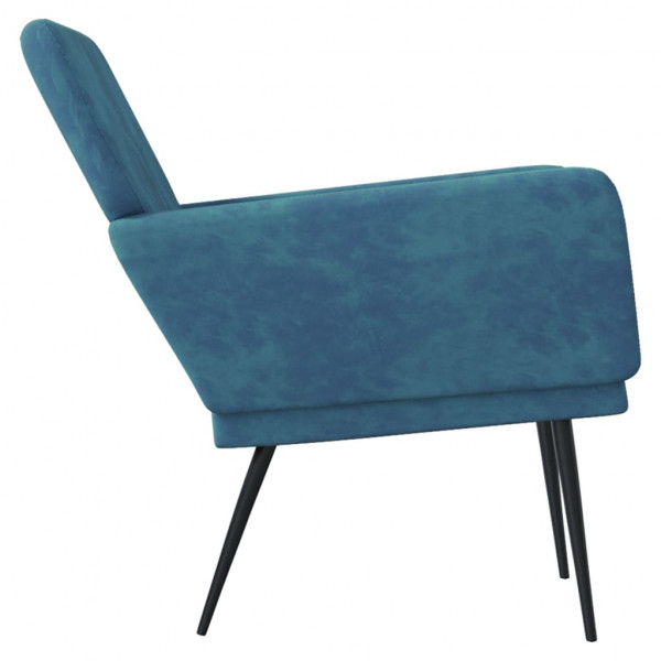 Sillón de terciopelo azul 62x79x79 cm M 4