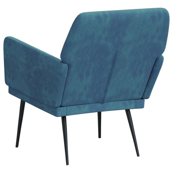 Sillón de terciopelo azul 62x79x79 cm M 5