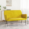 Banco de veludo amarelo 108x79x79 cm 1