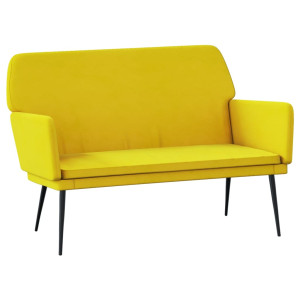 Banco de terciopelo amarillo 108x79x79 cm H