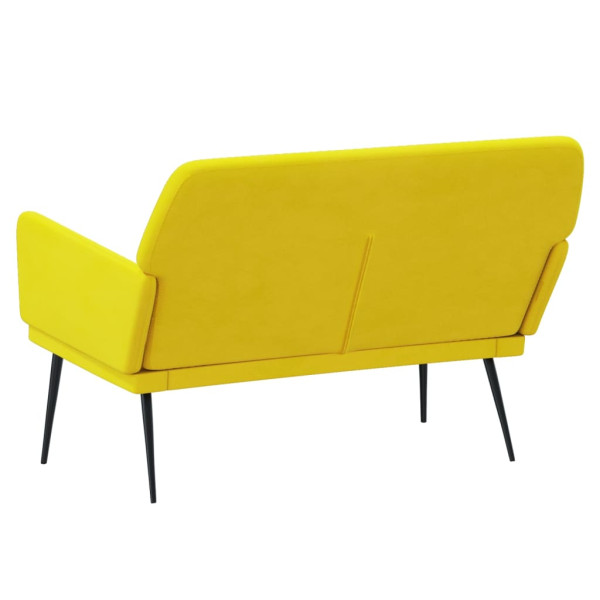 Banco de veludo amarelo 108x79x79 cm M 5