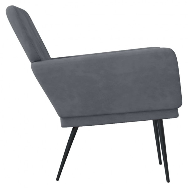 Sillón de terciopelo gris oscuro 62x79x79 cm M 4
