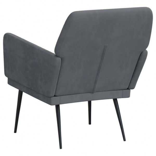 Sillón de terciopelo gris oscuro 62x79x79 cm M 5