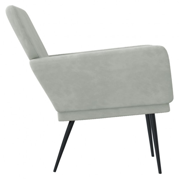 Sillón de terciopelo gris claro 62x79x79 cm M 4