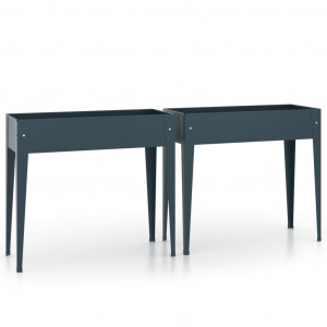 Vasos/floreiras de jardim 2 pcs aço galvanizado H