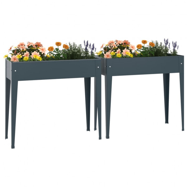 Vasos/floreiras de jardim 2 pcs aço galvanizado M 3