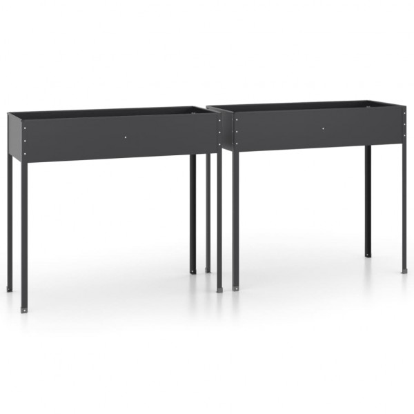 Vasos/floreiras de jardim 2 pcs aço galvanizado antracite M 2