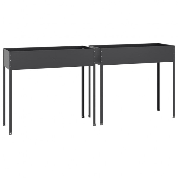 Vasos/floreiras de jardim 2 pcs aço galvanizado antracite M 4