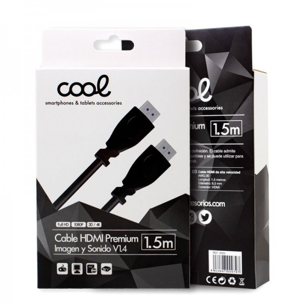 Cable HDMI a HDMI Audio-Video Universal (1.5 m) Ultra 4K COOL D