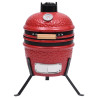 2 en 1 Barbacoa ahumadora Kamado de cerámica rojo 56 cm 3