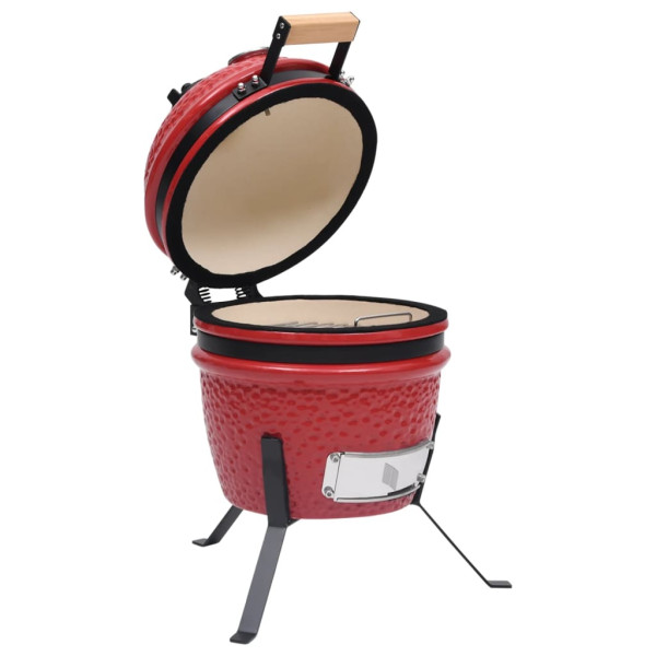 Churrasqueira/defumador Kamado 2-em-1 cerâmica 56 cm vermelho M 4
