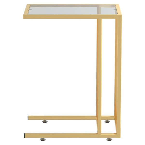 Mesa auxiliar de ordenador vidrio transparente negro 50x35x65cm M 4