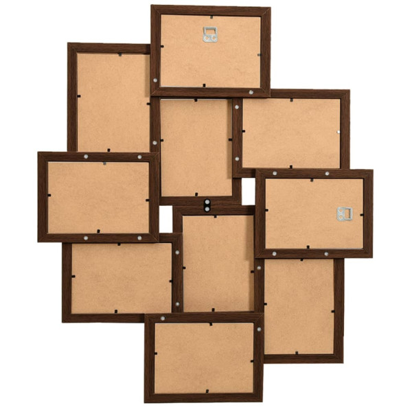 Moldura para 10 (13x18 cm) fotografias MDF castanho-escuro M 3
