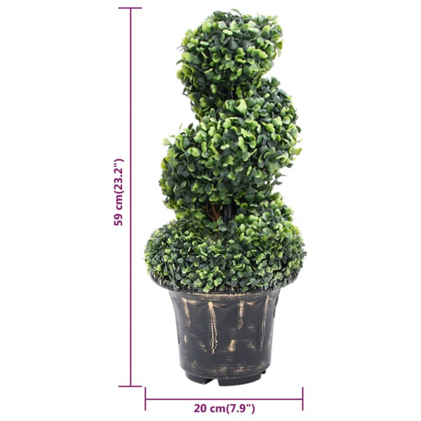 Planta artificial buxo em espiral com vaso 59 cm verde M 5