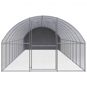Gallinero de exterior de acero galvanizado 3x12x2 m H