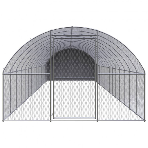 Gallinero de exterior de acero galvanizado 3x16x2 m M 2