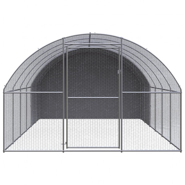 Gallinero de exterior de acero galvanizado 3x6x2 m M 2