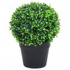 Plantas de boj artificial 2 uds forma bola maceta verde 27 cm 2