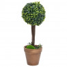 Plantas bolas de buxo artificiais c/ vasos 2 pcs 41 cm verde 2