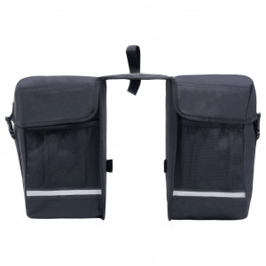 Bolsa doble para bicicleta alforja impermeable 35 L negra H