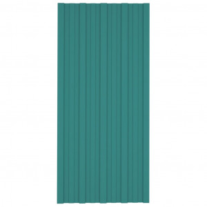Painéis de telhado 36 pcs 100x45 cm aço galvanizado verde H
