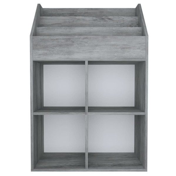 Revistero de niños aglomerado gris hormigón 71x30x114 cm M 3