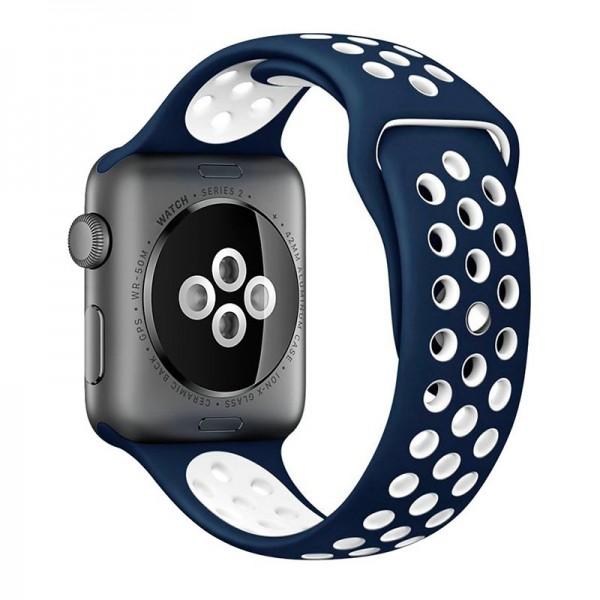 Correa COOL para Apple Watch Series 1 / 2 / 3 / 4 / 5 / 6 / 7 / 8 / 9 / SE (38 / 40 / 41 mm) Sport Azul M 4