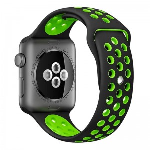 Cintura COOL para Apple Série 1 / 2 / 3 / 4 / 5 / 6 / 7 / 8 / 9 / SE (42 / 44 / 45 mm) Sport Black H