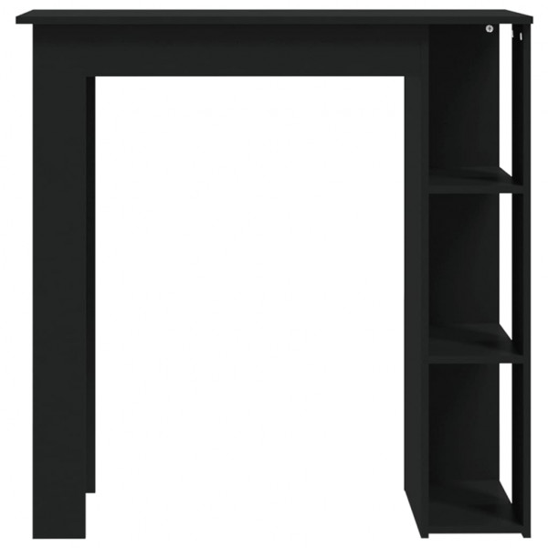 Mesa bar con estante madera contrachapada negro 102x50x103.5 cm M 5