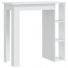 Mesa bar con estante madera contrachapada blanco 102x50x103.5cm 2