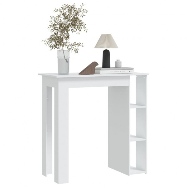 Mesa bar con estante madera contrachapada blanco 102x50x103.5cm M 3