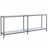 Mesa consola vidrio templado blanco 200x35x75.5 cm 2