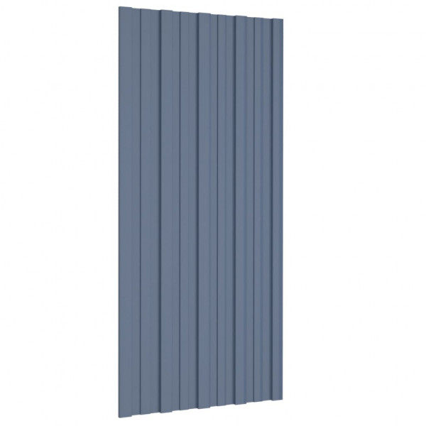 Panel para tejado acero galvanizado gris 12 unidades 100x45 cm M 3