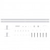 Kit mini puerta corredera armario acero carbono blanco 200 cm 4