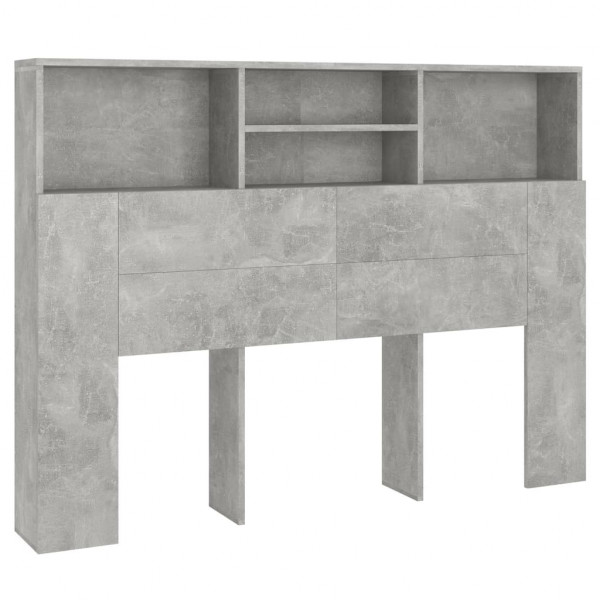 Mueble cabecero gris hormigón 140x19x103.5 cm M 2