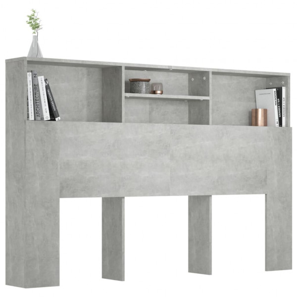 Mueble cabecero gris hormigón 160x19x103.5 cm M 4