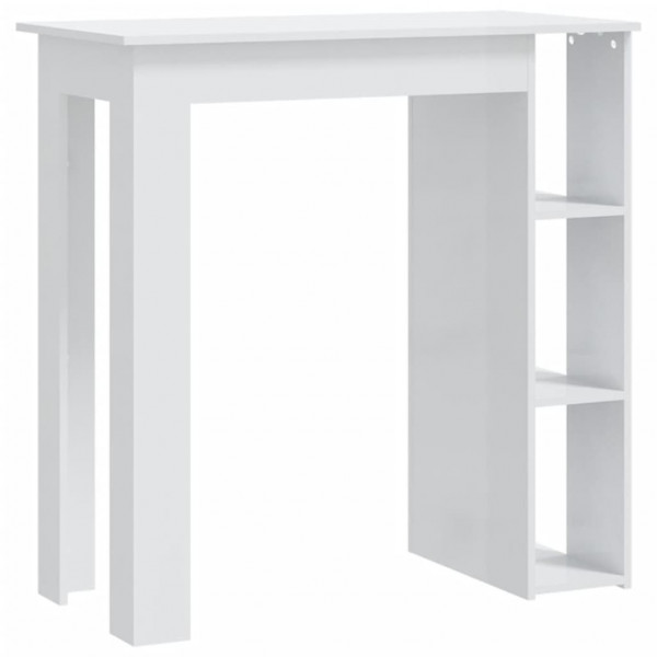 Mesa bar con estante contrachapada blanco brillo 102x50x103.5cm M 2