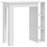 Mesa bar con estante contrachapada blanco brillo 102x50x103.5cm 2