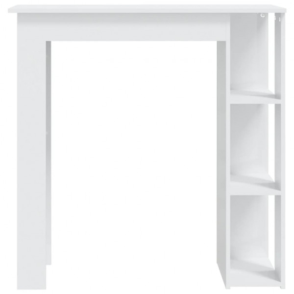 Mesa bar con estante contrachapada blanco brillo 102x50x103.5cm M 5