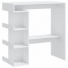 Mesa bar estante almacenaje contrachapada blanco 100x50x101.5cm 2